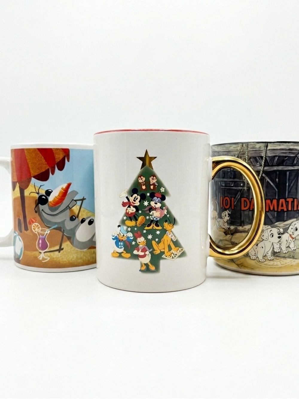 Disney White Ceramic Mug with Green Christmas Tree and Multicolor Characters